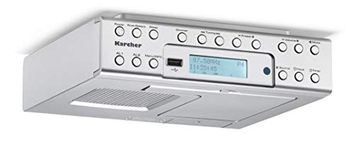 Karcher RA 2030D Unterbauradio mit DAB+ / UKW-Radio (je 20 Senderspeicher) und MP3-Wiedergabe - Wecker (Dual-Alarm) / Countdown-Timer - Smartphone-Ablage & USB-Charger - Fernbedienung von Karcher