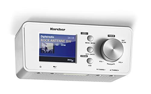 Karcher RA 2035D Unterbauradio mit DAB+ / UKW-Radio (je 20 Senderspeicher) & Bluetooth - Wecker (Dual-Alarm) / Countdown-Timer - LED Licht von Karcher