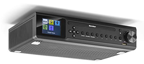 Karcher RA 2060D-B - Unterbau-Küchenradio mit CD-Player, DAB+ / UKW-Radio, Unterbauradio mit Bluetooth, Digitalradio mit Wecker, Farbdisplay, USB-Anschluss, 30 Senderspeicher, inkl. Fernbedienung von Karcher