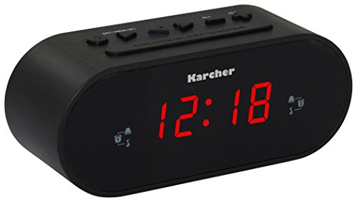 Karcher UR 1030 Uhrenradio (PLL-Radio, dimmbares Display, Dual-Alarm) schwarz, Standard von Karcher