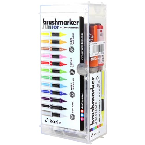 KARIN Brushmarker Junior Colours Set, 12 Stück von KARIN