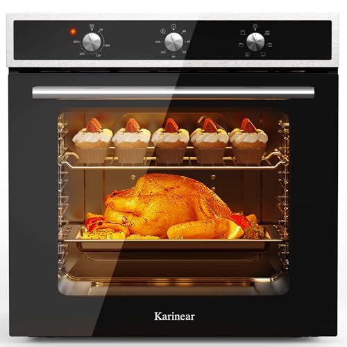 Karinear 60L Einbaubackofen mit Umluft, Backofen einbaugerät mit Knopfsteuerung, 60 x 60 cm, 6 Programmen, 50-250 °C mit gehärtete Glasplatte, 2200W, mit Stecker Karinear 60L Einbaubackofen mit Umluft, Backofen einbaugerät mit Knopfsteuerung, 60 x 60 cm, 6 Programmen, 50-250 °C mit gehärtete Glasplatte, 2200W, mit Stecker von Karinear