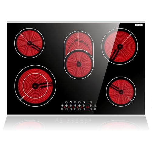 Karinear Glaskeramikkochfeld 5 Platten Einbau, 8400W, Keramik-kochfeld 77 cm, Herdplatte 5 Kochfelder, mit Berührungssteuerung, Timer, Kindersicherung, 220-240V, Keine Stecker Karinear Glaskeramikkochfeld 5 Platten Einbau, 8400W, Keramik-kochfeld 77 cm, Herdplatte 5 Kochfelder, mit Berührungssteuerung, Timer, Kindersicherung, 220-240V, Keine Stecker von Karinear