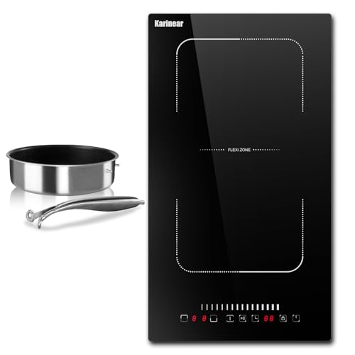 Karinear Induktionsfeld 30cm Flexzonen mit Pfanne, Induktionskochfeld 2 Platten Einbau, Induktion Kochfeld mit Touch-Bedienung, Timer, Kinderverriegelung, 220-240V, 3500W, Keine Stecker Karinear Induktionsfeld 30cm Flexzonen mit Pfanne, Induktionskochfeld 2 Platten Einbau, Induktion Kochfeld mit Touch-Bedienung, Timer, Kinderverriegelung, 220-240V, 3500W, Keine Stecker von Karinear