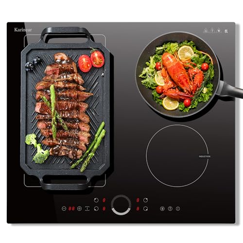 Karinear Induktionskochfeld 4 Platten mit Flexzonen, Induktion kochfeld 60 cm Einbau, Induktionsfeld 4 Zonen mit Kreisregler-Steuerung, Booster, Timer, Kindersicherung, 220V-240V, 7200W kein Stecker Karinear Induktionskochfeld 4 Platten mit Flexzonen, Induktion kochfeld 60 cm Einbau, Induktionsfeld 4 Zonen mit Kreisregler-Steuerung, Booster, Timer, Kindersicherung, 220V-240V, 7200W kein Stecker von Karinear