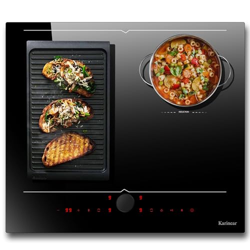 Karinear Induktionskochfeld 60 cm mit Doppelte Flexzonen, Induktionsfeld 4 Platten Einbau mit Magnetische Knopfsteuerung/Touch-Steuerung, Induktion Kochfeld mit Timer, Booster, 220V-240V, 7200W Karinear Induktionskochfeld 60 cm mit Doppelte Flexzonen, Induktionsfeld 4 Platten Einbau mit Magnetische Knopfsteuerung/Touch-Steuerung, Induktion Kochfeld mit Timer, Booster, 220V-240V, 7200W von Karinear