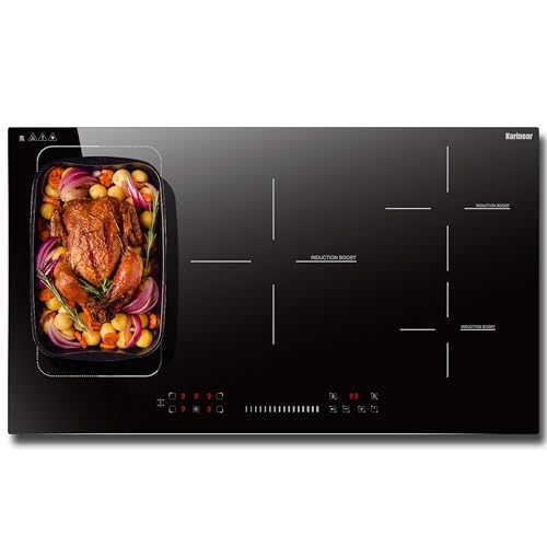 Karinear Induktionskochfeld 5 Platten mit Flexzonen, Induktion Kochfeld 90 cm Einbau, Induktionsfeld 5 Zonen mit Slider-Steuerung, Booster, Timer, Kindersicherung, Pause 220V-240V, 7200W kein Stecker Karinear Induktionskochfeld 5 Platten mit Flexzonen, Induktion Kochfeld 90 cm Einbau, Induktionsfeld 5 Zonen mit Slider-Steuerung, Booster, Timer, Kindersicherung, Pause 220V-240V, 7200W kein Stecker von Karinear