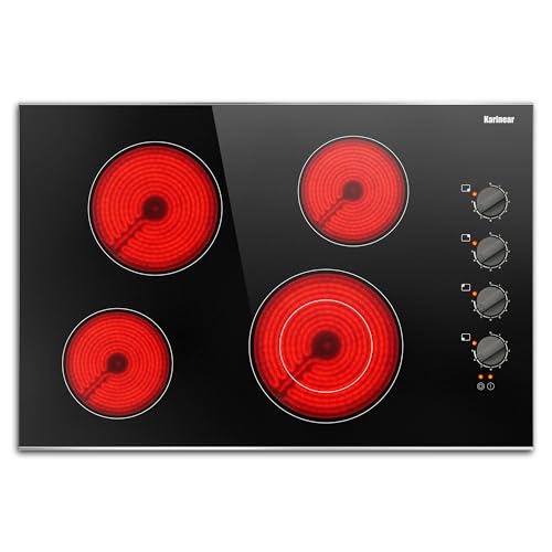 Karinear Glaskeramikkochfeld 77 cm Einbau, Keramikkochfeld 4 Platten mit Knopf-Steuerung, Herdplatte 4 Kochfelder mit Erweiterbare Zone, Wärmeindikator, 6700W, 220V-240V, Kein Stecker Karinear Glaskeramikkochfeld 77 cm Einbau, Keramikkochfeld 4 Platten mit Knopf-Steuerung, Herdplatte 4 Kochfelder mit Erweiterbare Zone, Wärmeindikator, 6700W, 220V-240V, Kein Stecker von Karinear