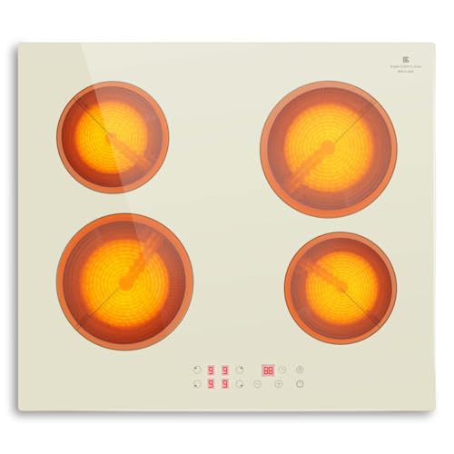 Karinear Beiges Keramikochfeld 4 Platten Einbau, Elektrokochfeld 60 cm mit Touch-Steuerung, Glaskeramikkochfeld 4 Zonen mit Timer, Kindersicherung, 6000W, 220V-240V, Kein Stecker Karinear Beiges Keramikochfeld 4 Platten Einbau, Elektrokochfeld 60 cm mit Touch-Steuerung, Glaskeramikkochfeld 4 Zonen mit Timer, Kindersicherung, 6000W, 220V-240V, Kein Stecker von Karinear
