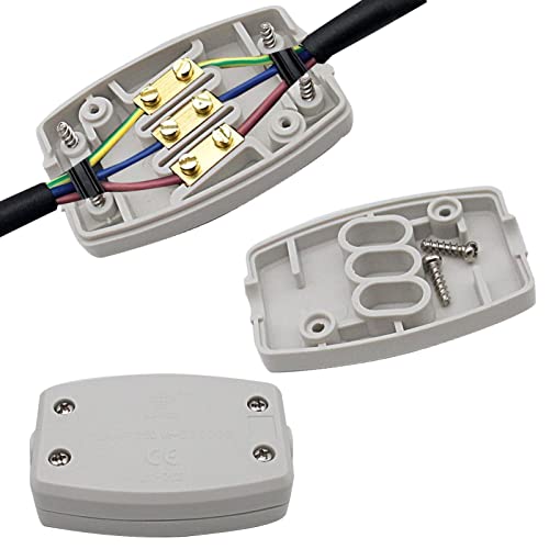 2 Stück 3-polige elektrische Abzweigdose, Flex-Stecker, grau, 250 V, 13 A, Kabelverbinder, Box, flexibler Steckverbinder für Außenbeleuchtung, elektrische Stromversorgung und Automobilverkabelung 2 Stück 3-polige elektrische Abzweigdose, Flex-Stecker, grau, 250 V, 13 A, Kabelverbinder, Box, flexibler Steckverbinder für Außenbeleuchtung, elektrische Stromversorgung und Automobilverkabelung von Karjiaja