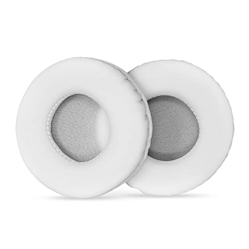 Karlak Ersatz-Ohrpolster PU-Leder-Ohrpolster Ersatz für Philips/RAPOO/Audio-Technica/Sony/Logitech Kopfhörer-Ohrpolster 60 mm Weiß von Karlak