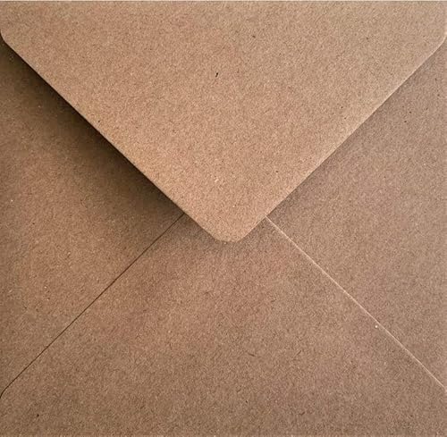 Briefumschläge, quadratisch, Kraftpapier, 165 x 165 mm, 25 Stück von Karma Krafts