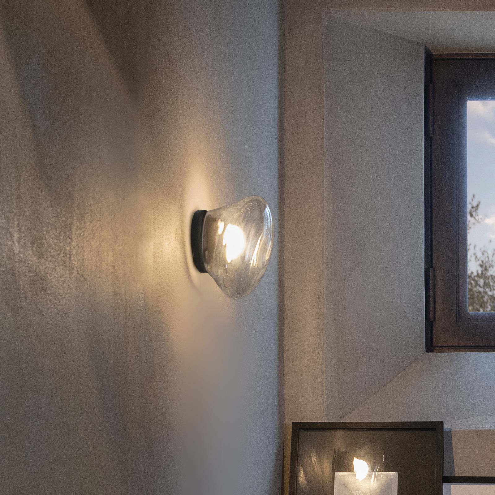 Karman Agua LED-Wandleuchte, IP44, Glas klar Karman Agua LED-Wandleuchte, IP44, Glas klar von Karman