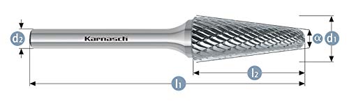 KARNASCH 113081047 Fräsbolzen aus Hartmetall, konisch, gerade Spitze, KEL-Form, HP-3 Zähne, KARNASCH 113081047 Fräsbolzen aus Hartmetall, konisch, gerade Spitze, KEL-Form, HP-3 Zähne, von Karnasch