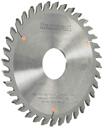 Karnasch 111520180020 Kreissägeblätter und Konische Markierung aus Hartmetall, 180 mm Durchmesser, 5,6/3,5 mm Dicke, 45 mm lang, 36 K Zähne von Karnasch