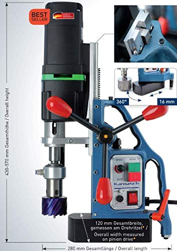 Karnasch 208026020 Blue Mag Lochschneidemaschine Katsv 55 mit Schiebesystem und Schwerlast-Doppelschienensor, Stecker, 110 V, 570 mm Höhe, 280 mm Länge von Karnasch