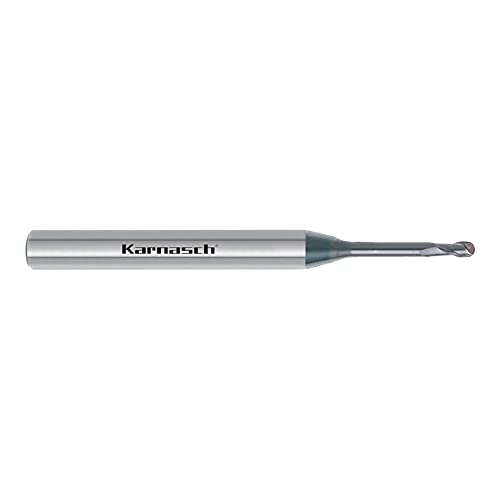 Karnasch 308012010004 Valuetool Microfräse Hartmetall mit 3D-Radio, 2-20 × D Schnitttiefe, 55 Hrc, 1,0 mm Schnittdurchmesser, 4 mm Länge von Karnasch