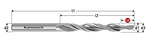 Karnasch 401010060 Stufenbohrer Bi-Durchmesser Hss-Xe, DIN 8374, 90° Grad Feinschliff für Durchgangsbohrung, für Gewinde Ø M6, 6,4 mm, Schnittdurchmesser 15,5 mm, Länge 11,5 mm von Karnasch