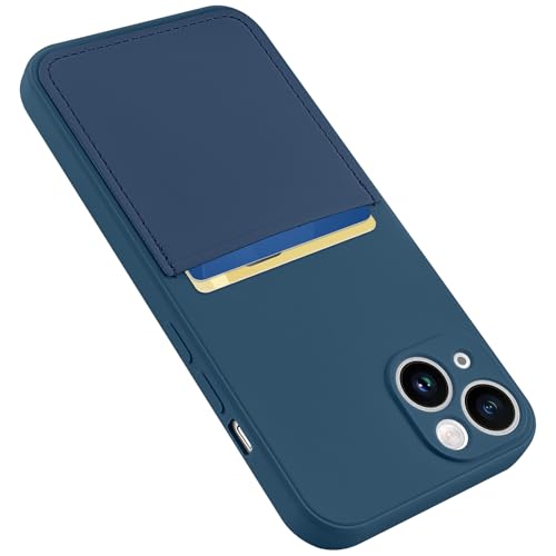 Karrint Schutzhülle für iPhone 13, mit Kartenhalter, für Damen und Herren, weiche Flüssigsilikon-Hülle, Mikrofaser-Innenfutter, vollständiger Kameraschutz, stoßfest, dünn, Brieftasche, Blau Karrint Schutzhülle für iPhone 13, mit Kartenhalter, für Damen und Herren, weiche Flüssigsilikon-Hülle, Mikrofaser-Innenfutter, vollständiger Kameraschutz, stoßfest, dünn, Brieftasche, Blau von Karrint