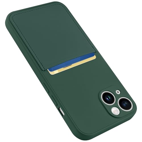 Karrint Schutzhülle für iPhone 13, mit Kartenhalter, für Damen und Herren, weiche Flüssigsilikon-Hülle, Mikrofaser-Innenfutter, vollständiger Kameraschutz, stoßfest, dünn, Brieftasche, Grün Karrint Schutzhülle für iPhone 13, mit Kartenhalter, für Damen und Herren, weiche Flüssigsilikon-Hülle, Mikrofaser-Innenfutter, vollständiger Kameraschutz, stoßfest, dünn, Brieftasche, Grün von Karrint