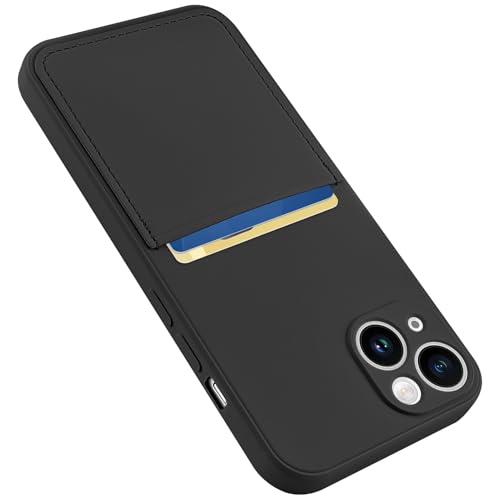 Karrint Schutzhülle für iPhone 13, mit Kartenhalter, für Damen und Herren, weiche Flüssigsilikon-Hülle, Mikrofaser-Innenfutter, vollständiger Kameraschutz, stoßfest, dünn, Schwarz Karrint Schutzhülle für iPhone 13, mit Kartenhalter, für Damen und Herren, weiche Flüssigsilikon-Hülle, Mikrofaser-Innenfutter, vollständiger Kameraschutz, stoßfest, dünn, Schwarz von Karrint