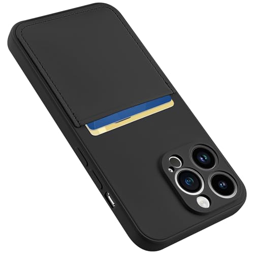 Karrint Schutzhülle für iPhone 13 Pro, mit Kartenhalter, für Damen und Herren, weiche Flüssigsilikon-Hülle, Mikrofaser-Innenfutter, vollständiger Kameraschutz, stoßfest, dünn, Schwarz Karrint Schutzhülle für iPhone 13 Pro, mit Kartenhalter, für Damen und Herren, weiche Flüssigsilikon-Hülle, Mikrofaser-Innenfutter, vollständiger Kameraschutz, stoßfest, dünn, Schwarz von Karrint