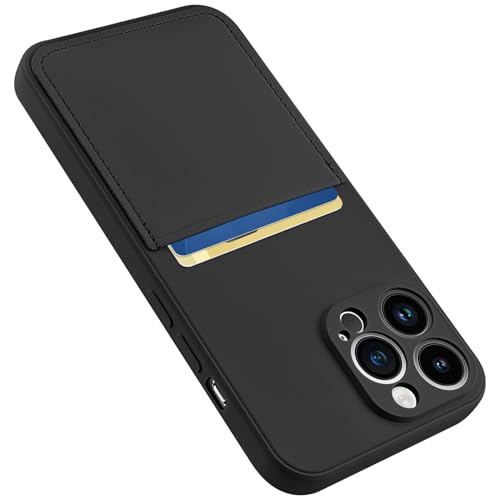 Karrint Schutzhülle für iPhone 13 Pro Max mit Kartenhalter für Damen und Herren, weiche Flüssigsilikon-Hülle, Mikrofaser-Innenfutter, vollständiger Kameraschutz, stoßfest, dünn, Brieftasche, Schwarz Karrint Schutzhülle für iPhone 13 Pro Max mit Kartenhalter für Damen und Herren, weiche Flüssigsilikon-Hülle, Mikrofaser-Innenfutter, vollständiger Kameraschutz, stoßfest, dünn, Brieftasche, Schwarz von Karrint