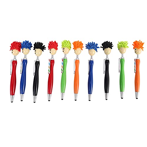 Karriter 10 Stück Mop Topper Stifte Bildschirm Stylus Stifte 3-in-1 Stylus Pen Duster für Kinder und Erwachsene von Karriter