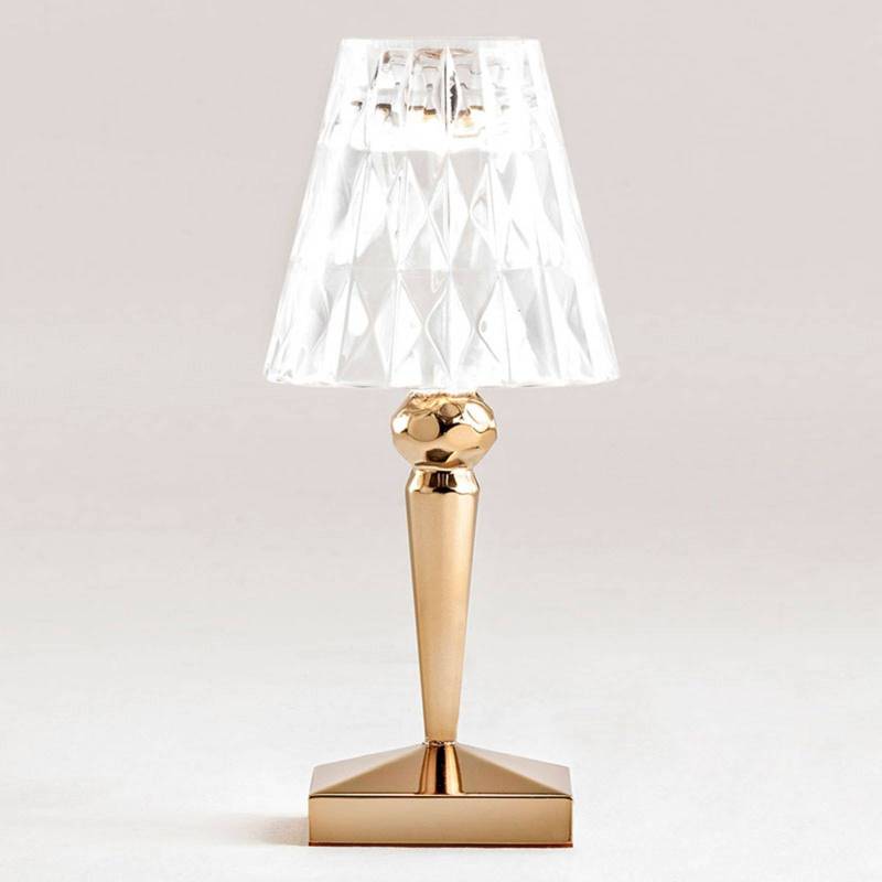 Kartell LED-Akku-Tischlampe Battery, 30 cm, goldfarben, IP54 von Kartell