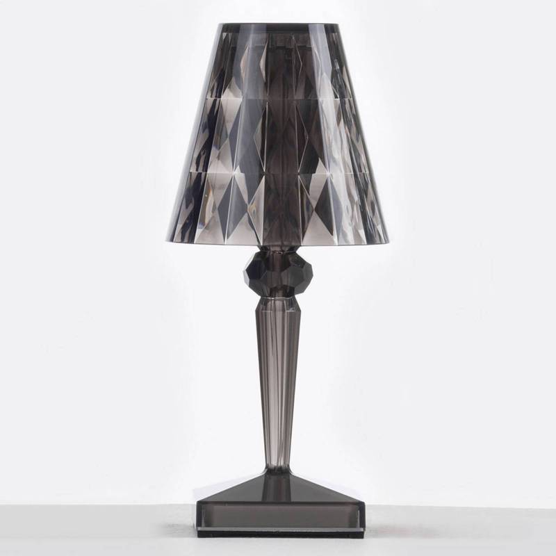 Kartell LED-Akku-Tischlampe Battery, 30 cm, rauchgrau, IP54 von Kartell