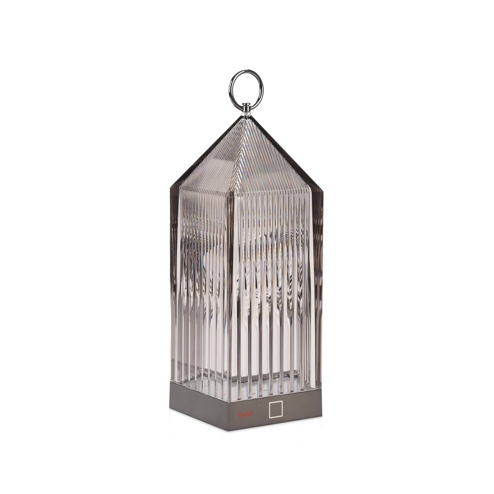 Kartell LED-Akku-Tischlampe Lantern, rauch, recycelt, IP54 von Kartell
