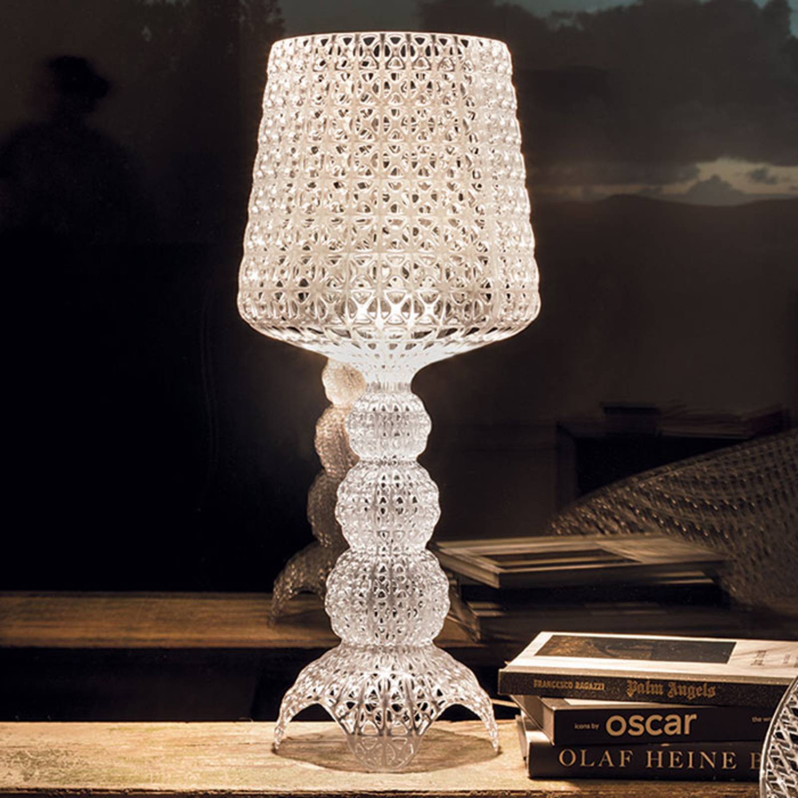 Kartell LED-Tischleuchte Mini Kabuki, klar, Höhe 70 cm von Kartell