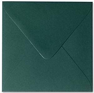 100 / Quadratische/Briefumschläge/Farbe/Tannen Grün / 14 x 14 cm 140 x 140 mm feuchtklebend Umschläge von Karten24Plus