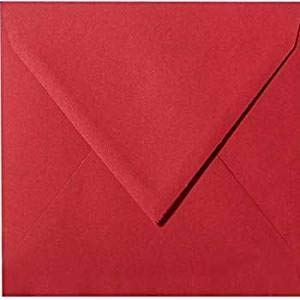 100 / Quadratische/Briefumschläge/feuchtklebend/Farbe/Rosen Rot / 13 x 13 cm 130 x 130 mm/Umschläge von Karten24Plus
