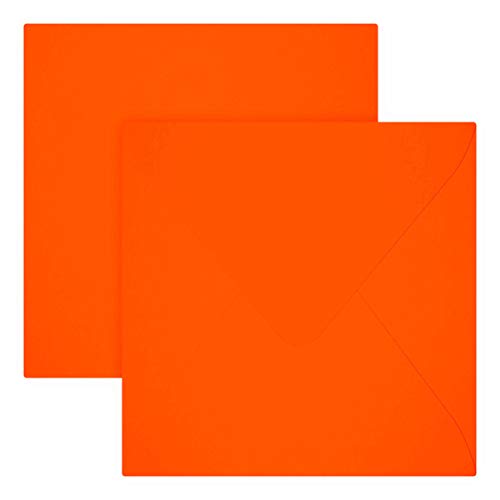 25 / Quadratische/Briefumschläge/Farbe/NEON Orange / 15,5 x 15,5 cm 155 x 155 mm feuchtklebend Umschläge 25 / Quadratische/Briefumschläge/Farbe/NEON Orange / 15,5 x 15,5 cm 155 x 155 mm feuchtklebend Umschläge von Karten24Plus