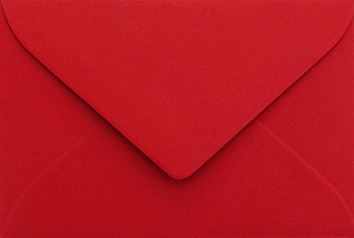 25 Briefumschläge Mini geeignet für Visitenkarten Rosen Rot 6 x 9 cm Verschluss-Technik: feuchtklebend, Grammatur 120 g/m² von Karten24Plus
