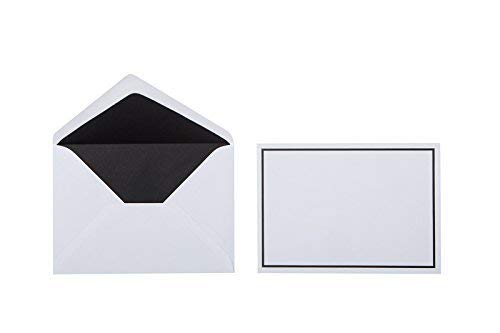 25 Trauer Briefumschläge,Weiß mit Schwarzen Rand, Innenfutter schwarz. 12 x 17,5 cm sehr gute Qualität von Karten24Plus