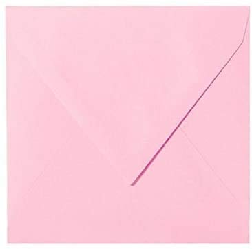 50 quadratische Briefumschläge - Rosa 145 x 145 mm 14,5 x 14,5 cm - Dreieckslasche/Verschluss: Feuchtklebend/Grammatur: 120 g/m² von Karten24Plus