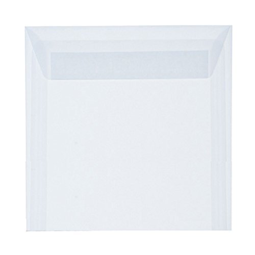 Karten24Plus 100 Briefumschläge Transparent 12,5 x 12,5 cm 125 x 125 mm Verschluss: Haftstreifen/Klebestreifen von Karten24Plus