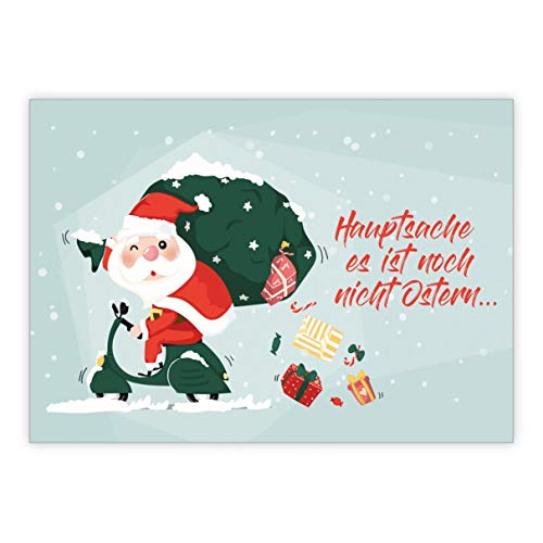 10 Stück Witzige Weihnachtskarte für verspätete Weihnachtsgeschenke • schönes Glückwunsch Karten Set mit Umschläge zu Weihnachten, Neujahr, Silvester für Familie, Freunde, Firmen Kollegen von Kartenkaufrausch