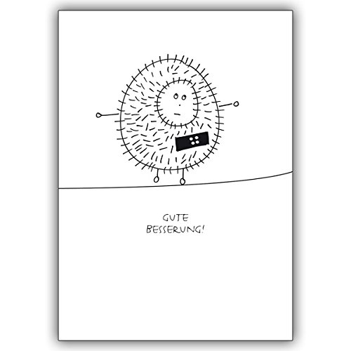 16 Beistands Karten (16er Set): Süße Genesungskarte für kranke Freunde: Gute Besserung! • lustige Grußkarte mit Umschlag, hochwertig und schön von Kartenkaufrausch
