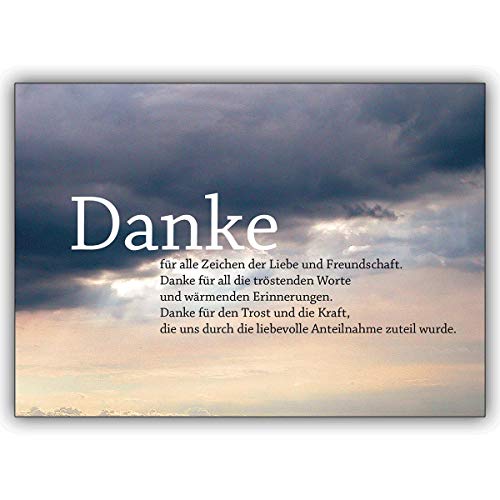 16er Set: Danke für alle Zeichen der Liebe und Freundschaft. - Trauer Dankeskarte • stilvolle Dankeskarte Dankeschön Karte mit Umschlag für die Anteilnahme von Kartenkaufrausch