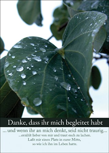 Danke, DASS Ihr Mich begleitet habt - Trauer Dankeskarte ... und wenn Ihr an Mich Denkt, seid Nicht traurig erzählt Lieber von Mir... Danksagungs Trauerkarte mit Umschlag von Kartenkaufrausch