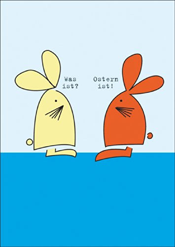 Kartenkaufrausch Humorvolle Osterkarte mit zwei Osterhasen • auch zum direkt Versenden mit Einleger • nette, hochwertige Oster Grüße im Set mit Umschlag als liebe Geschenkkarte, Gutschein von Kartenkaufrausch
