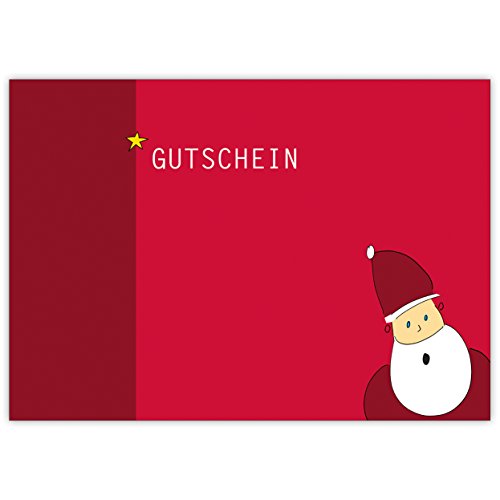 Kartenkaufrausch Roter Weihnachtskarten Geschenkgutschein mit Weihnachtsmann/Nikolaus • als weihnachtliche Grusskarte zum Jahreswechsel für Familie und Firma von Kartenkaufrausch