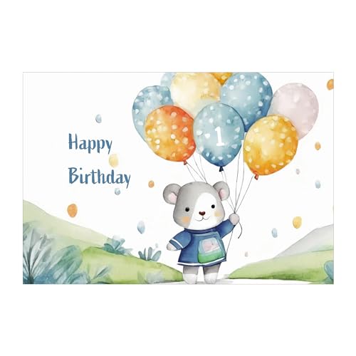 Niedliche Geburtstagskarte für Kinder, 1. Geburtstag, Teddy Glückwunschkarte zum Kinder Geburtstag für Junge, Happy Birthday Karte mit Umschlag von Kartenkaufrausch