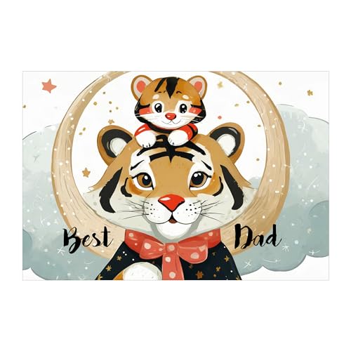Süße Tiger Vatertag Karte zum Vatertag für Papa: Best Dad - Vatertagskarte zum Geschenk oder als Gutschein mit Umschlag von Kartenkaufrausch