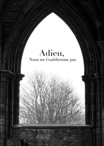 Trauerkarte: Adieu, Nous ne t’oublierons pas - französische Beileidskarte Kondolenzkarte Trauer Klappkarte mit Fenster • tröstende Karte um mit tiefem Mitgefühl zu kondolieren von Kartenkaufrausch