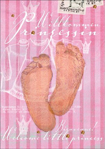 Wunderschöne rosa Baby/Geburts Gratulations Karte: Willkommen Prinzessin von Kartenkaufrausch
