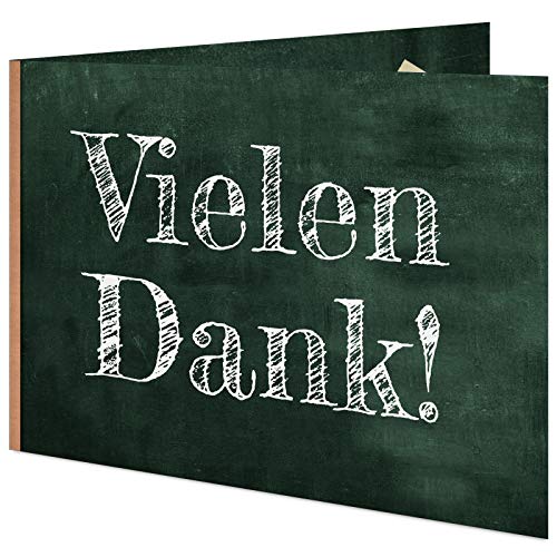 5 Danksagungskarten für die Einschulung mit passenden Umschlägen, Dankeskarten nach der Einschulung im Set zu 5 Stk. "Tafel" Design von Kartenkuss